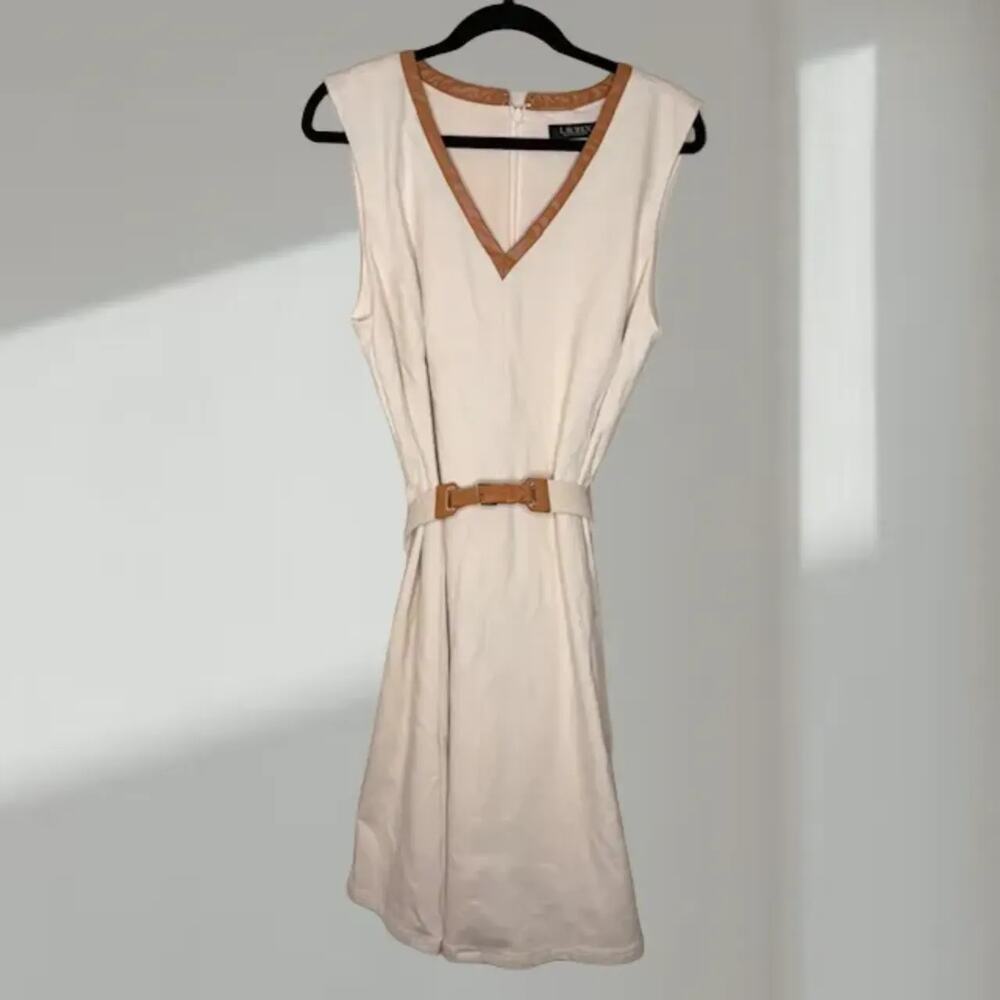 Lauren Ralph Lauren Sleeveless Belted Midi Dress (Women’s 1X)